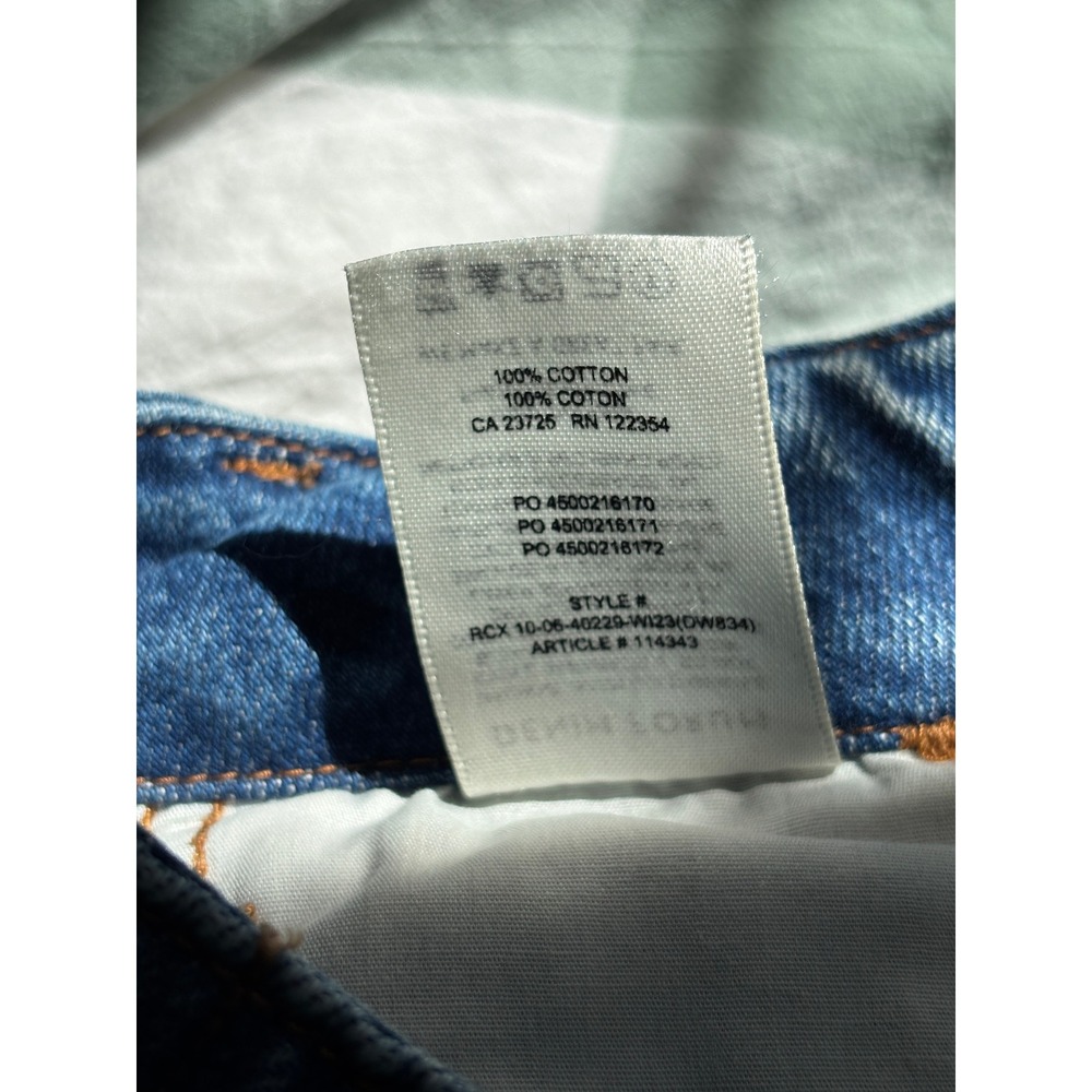 Denim Forum The 90s Edie Lo-Rise Cargo Jeans Blue Straight Leg 100% Cotton 25 - Picture 7 of 11